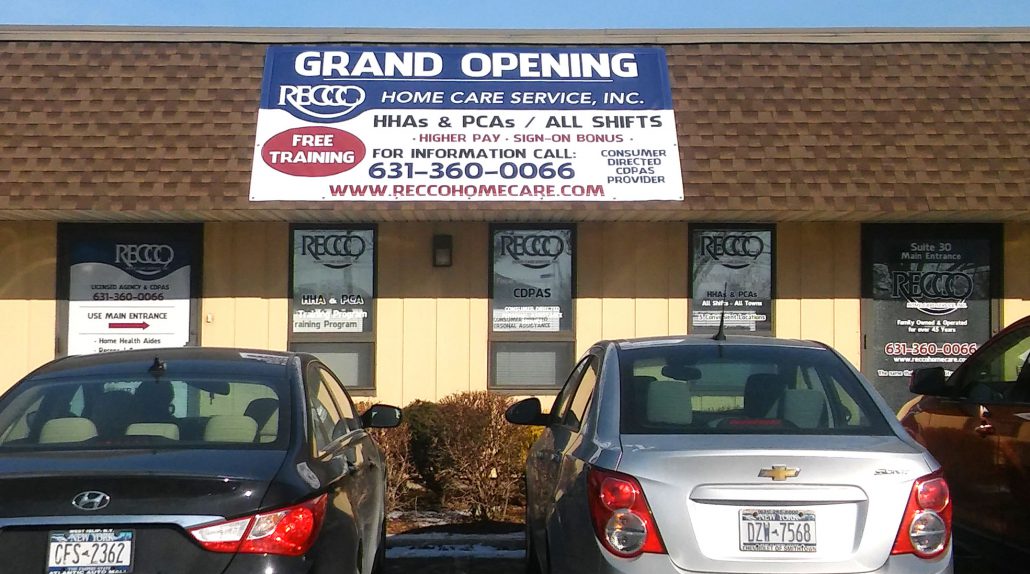 Grand Opening banner at new Suffolk location